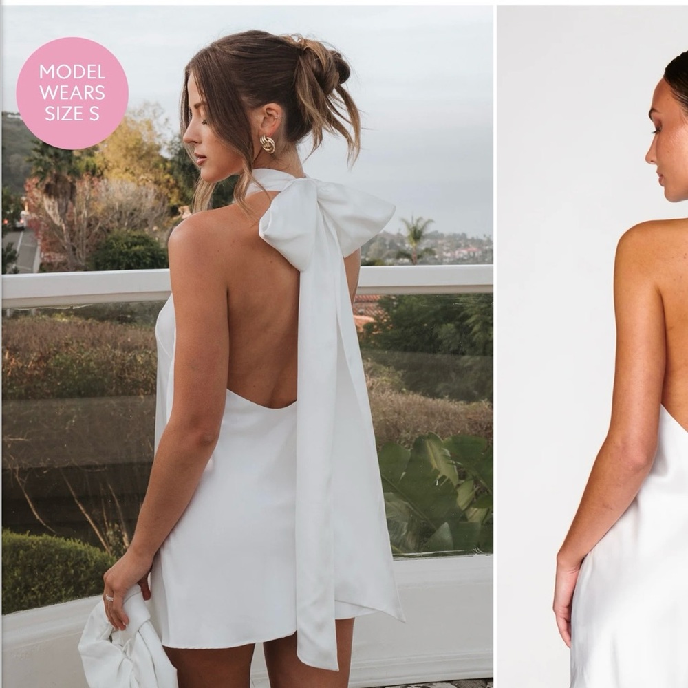 Show Me Your MuMu White Backless Dress (Lisa Mini Dress)